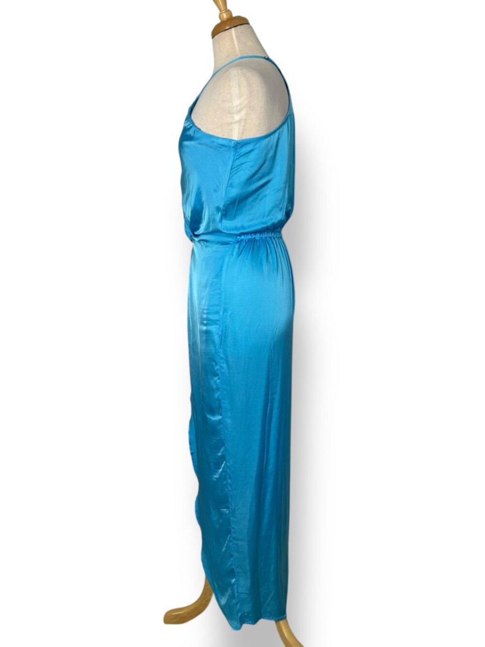 Young Fabulous Broke (YFB) Siren Slip Dress Halter Racer Back Teal Blue Sz XS - Picture 5 of 9